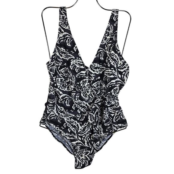 SummerSalt Perfect Wrap Floral No Underwire Built in Bra Swimsuit Women's 16 - Picture 1 of 5